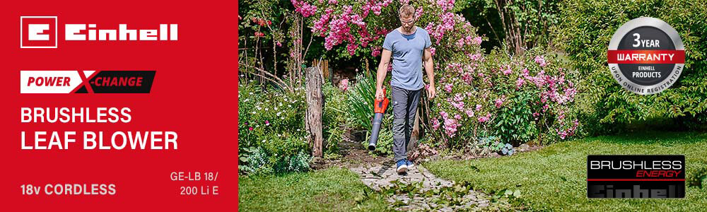 Einhell GE-LB 18-200 Li E 18v Cordless Brushless Axial Leaf Blower Power-X-Change