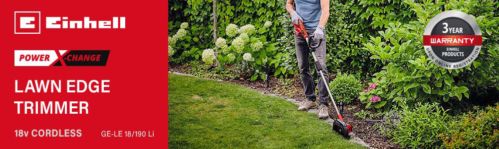 Einhell GE-LE 18/190 Li
18v Power-X-Change Cordless
Split-Shaft Lawn Edge Trimmer Einhell GE-LE 18-190 Li 18v Cordless Lawn Edge Trimmer Power-X-Change