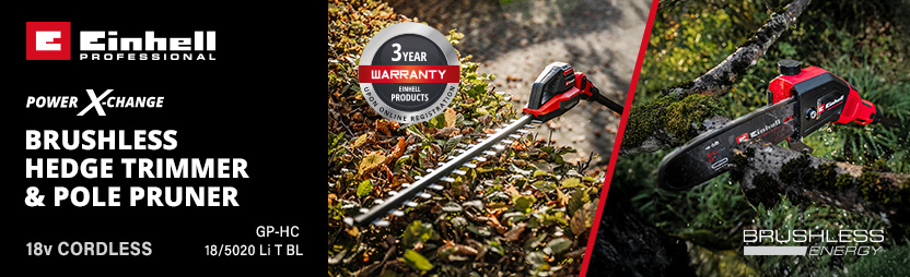 Einhell Professional GP-HC 18/5020 Li T BL 18v Power-X-Change Cordless Brushless Hedge Trimmer and Pole Pruner