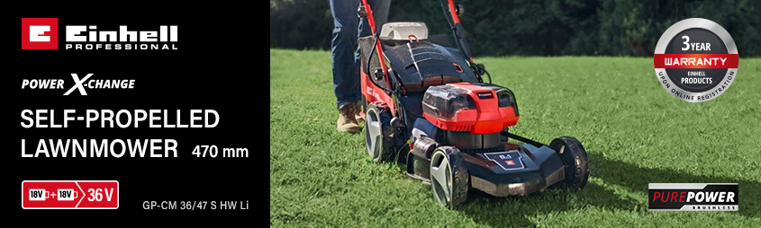 Einhell GE-CM 36-47 S HW Li 36v Cordless Brushless Self Propelled Lawnmower 470mm Power-X-Change
