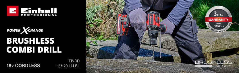 Einhell Professional TP-CD 18/120 Li-I BL 18v Cordless Brushless Combi Drill Power-X-Change Einhell Professional TP-CD 18/120 Li-I BL 18v Cordless Brushless Combi Drill Power-X-Change