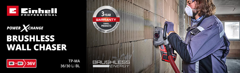 Einhell Professional TP-MA 36/30 Li BL 36v Cordless Brushless Wall Chaser Power-X-Change