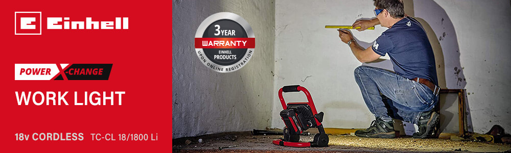 Einhell TC-CL 18/1800 Li
18v Power-X-Change Cordless Work Light Einhell TC-CL 18-1800 Li 18v Cordless Work Light Power-X-Change