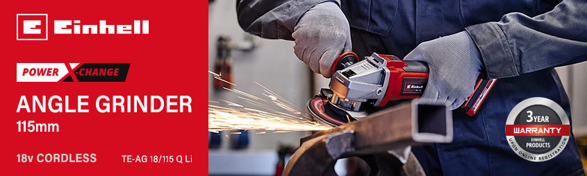 Einhell TE-AG-18-115-Q-Li 18v Power-X-Change Cordless Quick Fix Angle Grinder 115mm