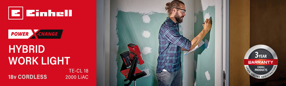 Einhell TE-CL 18/2000 LiAC
18v Power-X-Change Cordless Hybrid Work Light Einhell TE-CL 18-2000 LiAC 18v Cordless Hybrid Work Light Power-X-Change