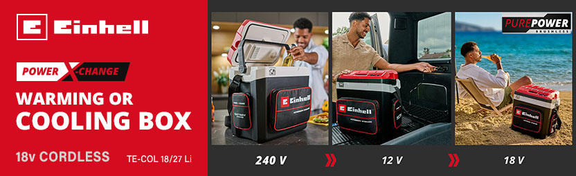Einhell TE-COL 18/27 Li
18v Power X-Change Cordless ( or Corded )
Cooling or Warming Box Einhell TE-COL 18/27 Li 18v Power X-Change Cordless Cooling Warming Box