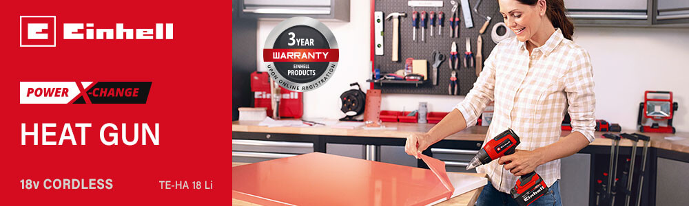 Einhell TE-HA 18 Li
18v Power-X-Change Cordless Heat Gun Einhell TE-HA 18 Li 18v Cordless Heat Gun Power-X-Change