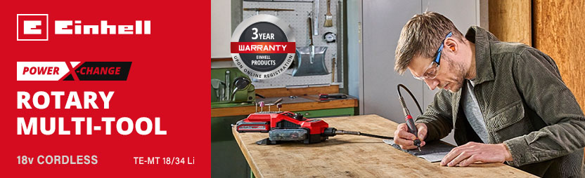 Einhell TE-MT 18/34 Li 18v Power-X-Change Cordless Flexible Shaft Rotary Multi Tool