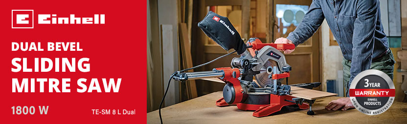 Einhell TE-SM 8 L Dual Bevel
Sliding Compound Mitre Saw 216mm Einhell TE-SM 8 L Dual Bevel Sliding Compound Mitre Saw 216mm