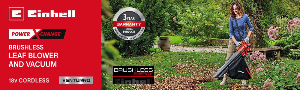 Einhell VENTURRO 18/210
18v Cordless Power-X-Change Brushless
Leaf Blower and Vacuum Einhell VENTURRO 18-210 18v Cordless Brushless Leaf Blower and Vacuum Power-X-Change