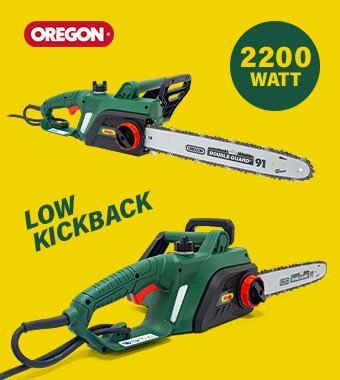 Low kickback 2200 watt electric
motor to quickly tackle any task. Webb WEECS402200 Electric Chainsaw 2200W watt Low kickback chain adjustment