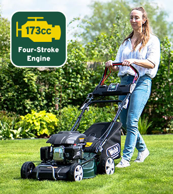 Webb WER510ES Petrol 173cc engine Self-Propelled Electric Start Lawnmower 51cm