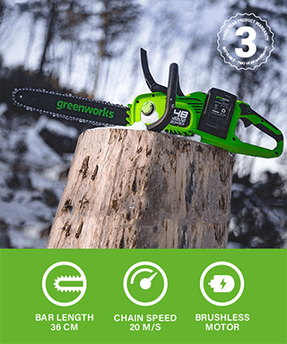 Greenworks GD24X2CS36 Cordless Chainsaw