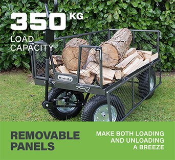 Handy THLGT Large Steel Garden Trolley with Punctureless Wheels