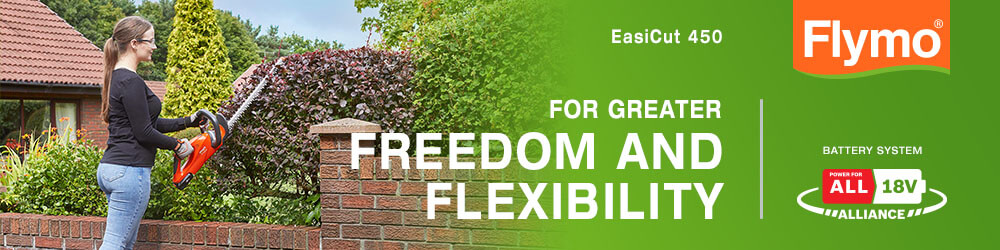 Flymo Cordless Hedge Trimmers Flymo EasiCut 450 Cordless PowerForAll 18v Alliance Battery System Hedge Trimmers