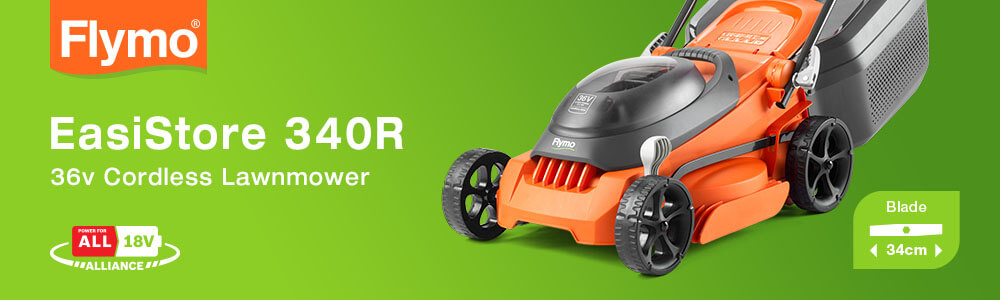Flymo EasiStore 340R P4A PowerForAll 18v Alliance 36v Cordless Rotary Lawnmower