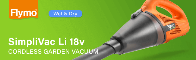 Flymo SIMPLIVAC LI 18v Cordless Wet and Dry Garden Vacuum Flymo SIMPLIVAC LI 18v Cordless Wet Dry Garden Vacuum