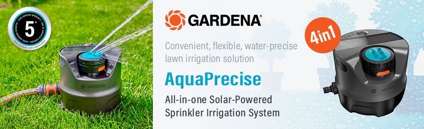 Gardena AquaPrecise
Solar-Powered Sprinkler
Irrigation System Gardena AquaPrecise Solar-Powered Sprinkler Irrigation System 16000-20