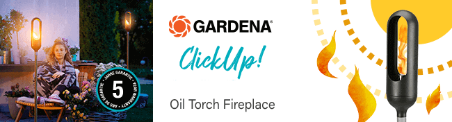 Gardena 1136020 ClickUp Garden Decoration Oil Torch Fireplace
