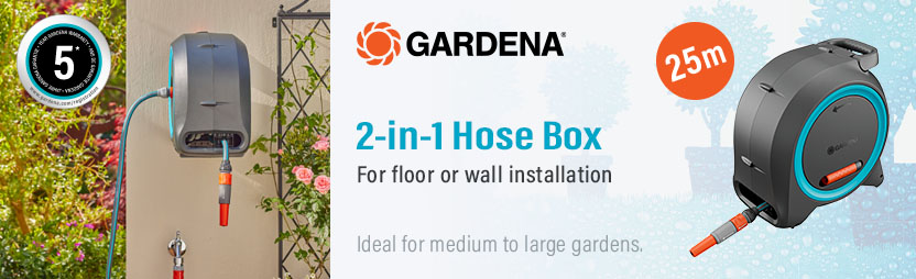 Gardena
Dual Floor or Wall
Enclosed Hose 25m Reel Gardena Dual Floor Wall Enclosed Hose Reel 18695-28
