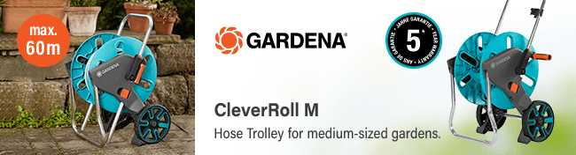 Gardena CleverRoll M
Hose Trolley for medium-sized gardens. Max. 60m Gardena Hose Trolley CleverRoll M