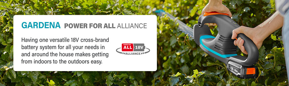 Gardena PowerForAll 18v Battery Alliance Gardena P4A 18v Cordless PowerForAll Battery Hedge Trimmer 14733-55