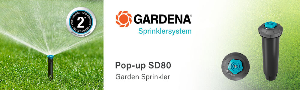 Gardena SprinklerSystem SD80
Pop-Up Garden Sprinkler Gardena SprinklerSystem SD80 PopUp Garden Sprinkler 8243-20