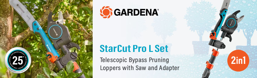 Gardena StarCut Pro L Set Bypass Telescopic Tree Pruner and Loppers 12082-20