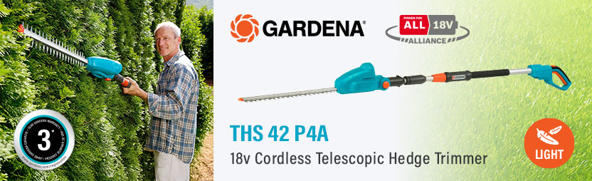 Gardena THS 42 P4A 18v Cordless Telescopic Hedge Trimmer 420mm 14732-55