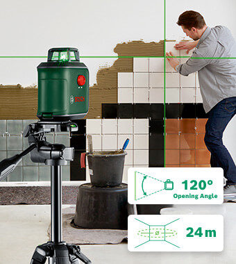 Bosch 0603663B07 AdvancedLevel 360 Self-Levelling Cross Line Green Laser Level Tripod