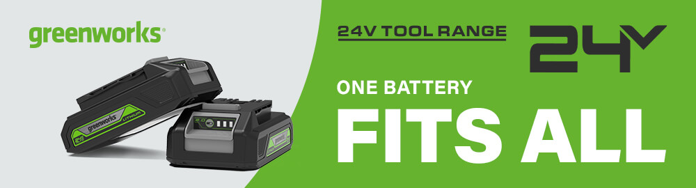 Greenworks 24v Cordless Tool Range Greenworks G24MCS10 24v Cordless Battery System