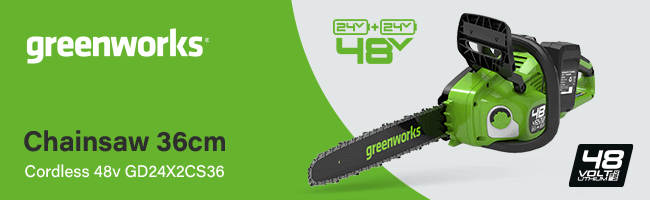 Greenworks 48v (24v+24v)
Cordless Chainsaw 36cm
GD24X2CS36 Greenworks GD24X2CS36 48v Cordless Chainsaw 36cm