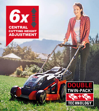 Einhell GE-CM 43 Li M 36v Cordless Brushless Lawnmower 430mm cutting height adjustment