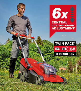 Einhell GE-CM 36-41 Li 36v Cordless Brushless Rotary Lawnmower 410mm cutting height adjustment