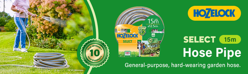 Hozelock Select Garden Hose Pipe 15m Hozelock Select Garden Hose Pipe 100-100-577
