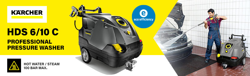 Karcher HDS 6/10 C professional hot water pressure washer 100 bar with eco!efficiency mode and steam function