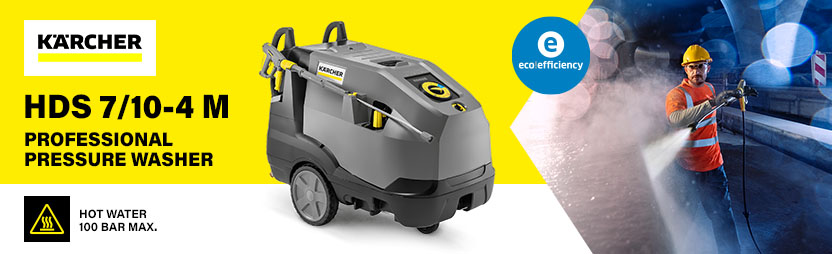 Karcher HDS 7/10-4 M — 100 Bar Hot Water Pressure Washer Karcher HDS 7/10-4 M professional hot water pressure washer, 100 bar, with eco!efficiency mode