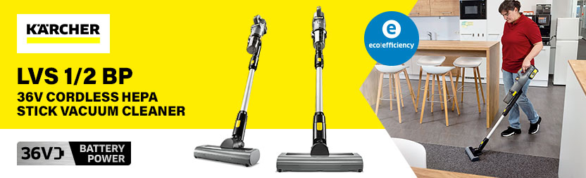 Karcher LVS 1/2 BP 36V cordless HEPA stick vacuum cleaner with eco!efficiency mode