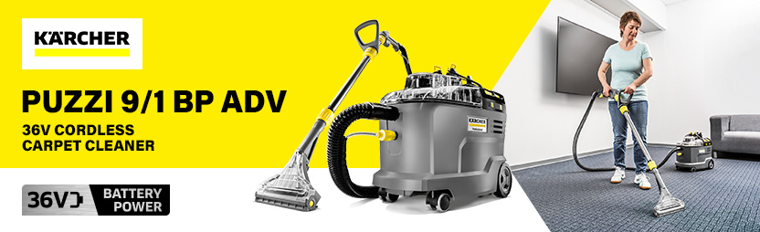 Karcher PUZZI 9/1 BP ADV Professional 36v Cordless Carpet Cleaner Karcher PUZZI 9/1 BP ADV Professional 36v Cordless Carpet Cleaner