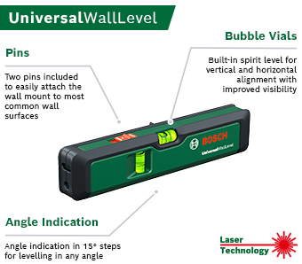 Bosch UniversalWallLevel Spirit Level Laser Line 0603663jz0