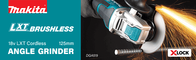 Makita DGA519 18v LXT Cordless XLock Brushless 125mm Angle Grinder
