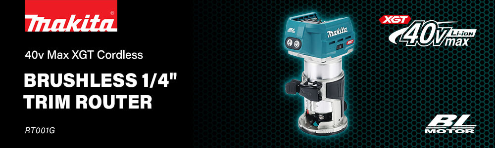 Makita RT001G
40v Max XGT Cordless
Brushless Trim Router Makita RT001G 40v XGT Cordless Brushless Trim Router