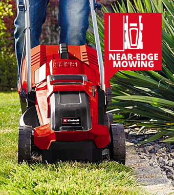 Integrated lawn comb enables a
particularly uniform mowing pattern
and facilitates near-edge mowing. Einhell GE-CM 18/32 Li 18v Cordless Brushless Lawnmower