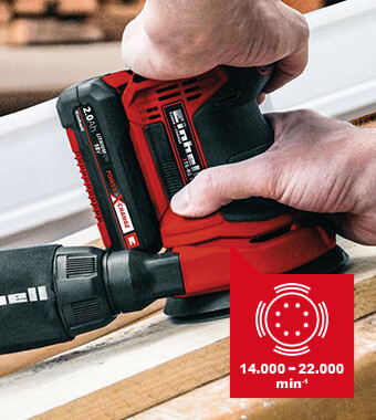 Oscillating Speed: 14.000 - 22.000 min^-1 Einhell TE-RS 18 Li Cordless Rotating Disc Sander Oscillating Speed