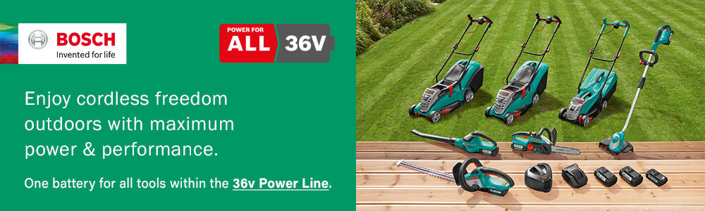 Bosch POWER FOR ALL
36v Battery System Bosch AdvancedGrassCut 36v Cordless Grass Trimmer POWER FOR ALL Battery System