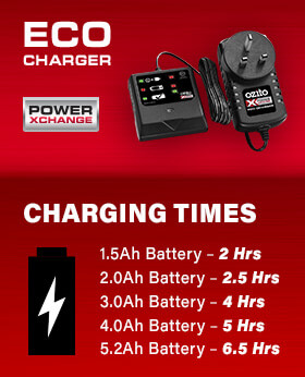 Compact Eco Charger
Battery Charging Times Ozito Power X-Change Eco Charger Charging Times