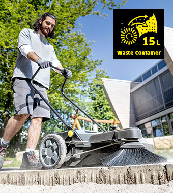 Karcher KM 70/15 C Classic — 15L Waste Container Karcher KM 70/15 C Classic push floor sweeper with 15 litre waste container for outdoor use