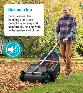 So much fun
Pure pleasure: The handling of the Leaf and Lawn Collector is so
easy and comfortable, making work in the garden a lot of fun.
Sustainable and quiet operation. Gardena 3565-20 Leaf foliage Grass Collector Sustainable quiet