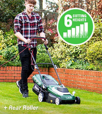 Webb WEER37RR Classic Electric Rotary Lawnmower with Rear Roller