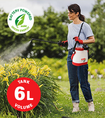 Lightweight, handy 6 litre device. Solo EAZY 206 Rechargeable Battery Lightweight Pressure Sprayer